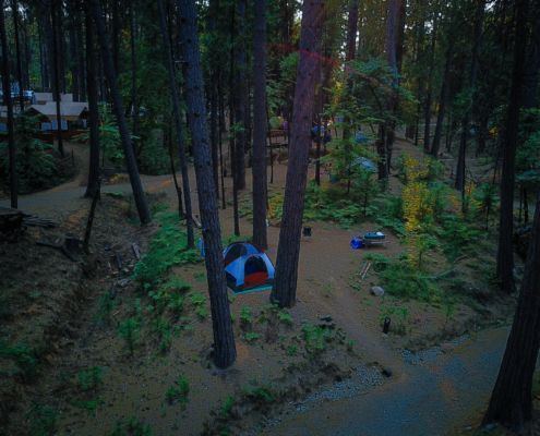Tent camping at Inn Town Campground